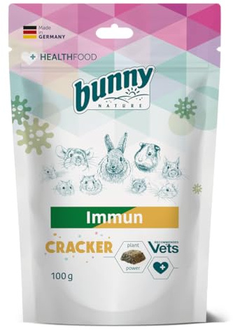 Bunny Nature Immun Cracker | 100 g | Ergänzungsfuttermittel für Zwergkaninchen & Nagetiere | Mit Echinacea