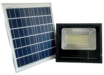 YASTA Faro Led Da Esterno Solare 400W Luce Fredda Luci Solari Da Giardino Faretto Led Esterno Con Pannello Solare Sensore Crepuscolare E Telecomando T-400
