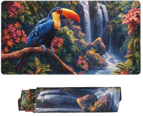 Groß Mauspad 70x30cm, Waterproof Gaming Mouse Pad Big billed bird scenery Mousepad, Mouse Pad XXL, Non-Slip Rubber Base, Soft Smooth Surface Extended keyboard Desk Mat for Office Decor, Geschenke B164