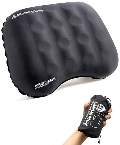 OneTigris AIRDREAM Aufblasbares Kissen Outdoor, Camping Kopfkissen Ultraleicht, Reisekissen aufblasbar klein, Luftkissen für Wandern, Reise und Auto