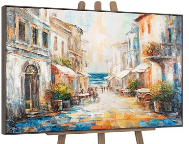 YS-Art Schöne bunte Acrylbild auf Leinwand farbenfrohe handgemalt
