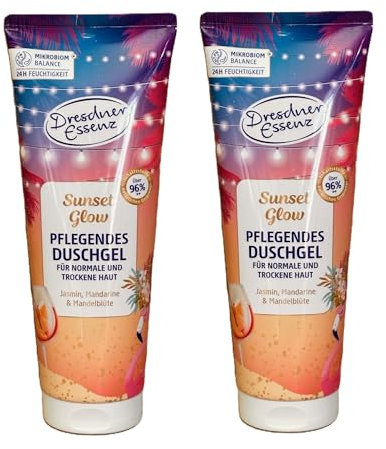 2er Pack Dresdner Essenz Duschgel Sunset Glow Duschbad vegan, 2x 250ml