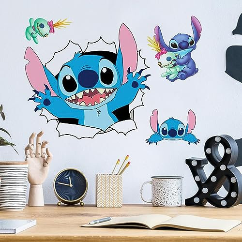 Anime Wandtattoo Wandaufkleber Kinderzimmer, Wandsticker Tapete Kinderzimmer Poster, Selbstklebendes Wandaufkleber, Cartoon-Wanddekoration für Jungen und Mädchen(50 x 37cm)