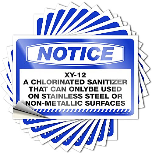 Lustige Autoaufkleber für Erwachsene, Hinweis Xy-12 A chloriertes Desinfektionsmittel, das nur Aufkleber kann, 10 Stück, Schild, Dekor, Werkzeug, Aufkleber (12 x 18 cm)