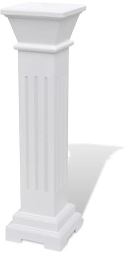 Homgoday Antike weiße Pflanzensäule, MDF, 17 x 17 x 66 cm, für Innenraumdekor Model241849