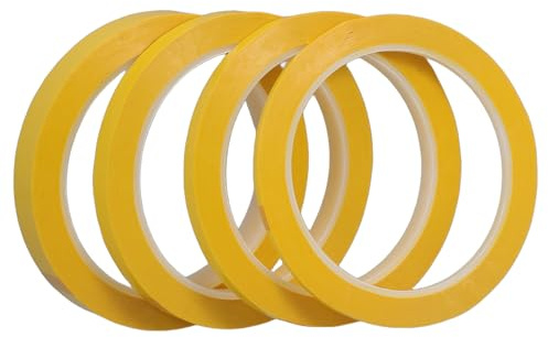 Homoyoyo Hochtemperaturbeständiges Isolierband 4 Rollen Polyestermembran Klebeband 3 12mm Brandschutz Elektrische Isolierung für Haushalt und Büro