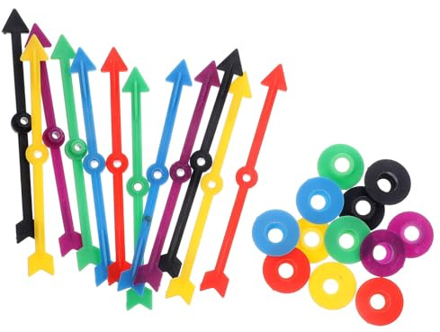 POPETPOP 12 Stück Kunststoff Pfeil Spielsteine 10cm Bunt Drehbarer Spiel Pointer für Brettspiele Eventspiele Selbstgemacht Spielzubehör