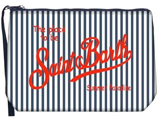 Saint Barth Mc2 Donna Pochette ALIN001-Stripes Mini V Gomma Blu Scuro Taglia Unica