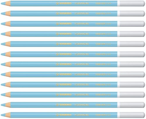 STABILO CarbOthello - Chalk-Pastel Pencil | Pack of 12 - Ultramarine Light