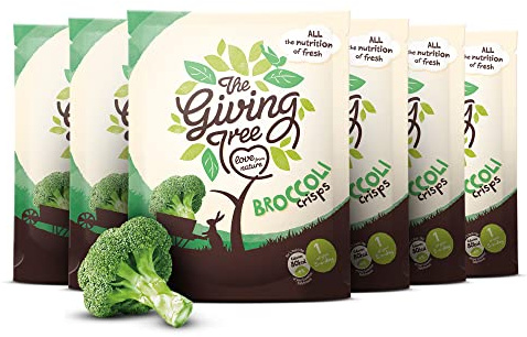 The Giving Tree Vacuum Fried Veggie Crisps - Vegan, Gluten Free Nutritional Crisps (Broccoli, 36g (Pack of 6))