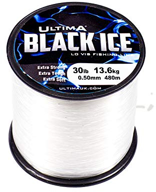 Ultima Black Ice, Forte Lenza da Pesca in Mare a Bassa visibilità Unisex-Adulto, Crystal, 0.50 mm-30.0 lb