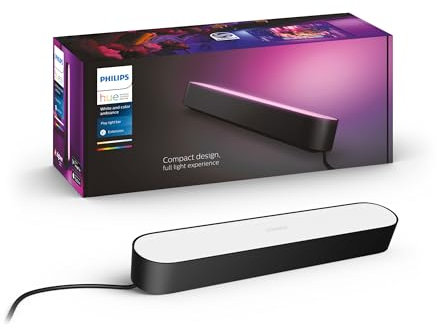 Philips Hue White and Color Ambiance, Lampada LED HUE PLAY, Smart, Estensione Kit Base, Connessa, 1 Pezzo, Dimmerabile, LED Integrato, Nera