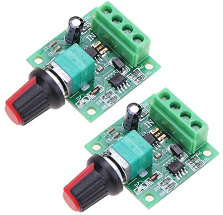 ARCELI 2 Stücke 1,8 V 3 V 5 V 6 V 7,2 V 12 V 2A 30 Watt Niederspannungs-DC-Motordrehzahlregler PWM 1803BK 1803B Einstellbarer Fahrerschalter