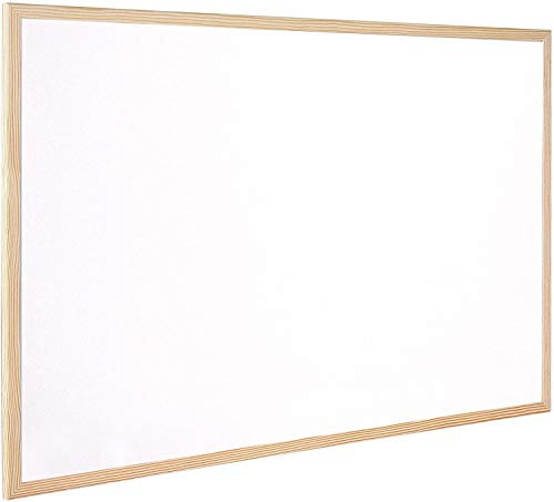 CABLEPELADO - Pizarra melamina marco madera - resina - resistente - rotulador - blanca - anuncios - organizacion - dibujos - 60 x 40 cm