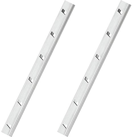 Gedotec Bodenträgerschiene SYSTEM Wandschiene Metall zum Aufschrauben & Einlassen | Regalschiene für Wand-Montage | Länge: 1000 mm | Stahl silber | 2 Stück - Fachbodenträger-Schiene für Regalträger