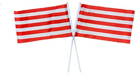 BANDERITAS ROJIBLANCAS PEQUEÑAS CON PALITO PARA DECORAR (10)