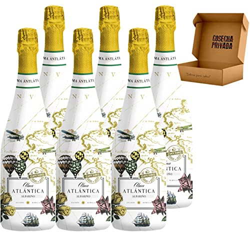 Alma Atlantica Albariño Espumoso - Envio 24 h - Caja Regalo vino 6 botellas - Seleccionado y enviado en caja reforzada de Cosecha Privada