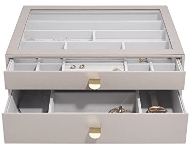 Stackers Taupe Supersize Jewellery Box - Set of 2 (with drawers)