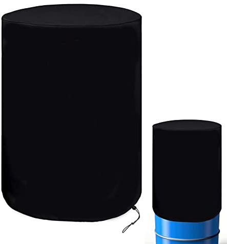 Copertura per serbatoio dell'acqua, fusto da 55 galloni, copertura per botte di pioggia, copertura universale con nastro adesivo impermeabile, protezione per tutte le intemperie, in plastica, acciaio