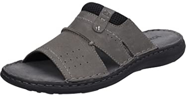 Josef Seibel Herren Pantoletten Vincent 07, Männer Slipper,Weite G (Normal),Sandalen,Freizeitschuhe,Schlupfschuhe,Grau (Asphalt-Kombi),42 EU