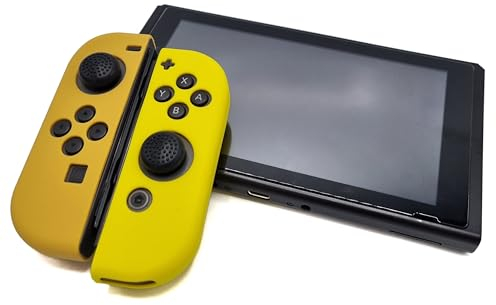 Generic | Siliconen Controller Hoesjes | 3.26 | Beige/Geel | Beschermhoes Skin | Compatibel met Nintendo Switch & LITE | Softcover Case | Grip