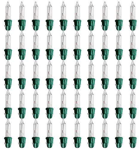 SQXBK 100Pcs Christmas Replacement Mini Light Bulb Incandescent Bulb Christmas LED Replacement Bulb Wide Angle LED Christmas Bulb Outdoor String Light Replacement Bulb, 2.5V0.17A Transparent