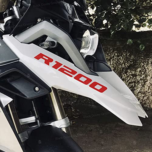 2 Stück Aufkleber R1200 kompatibel mit R1200GS R 1200 GS Motorrad Adventure Moto (rot)