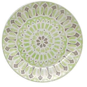 SERVIZIO DI PIATTI - CERAMICA STONEWERE DECORATA - CONFEZIONE DA 6 PEZZI (PIATTO FRUTTA 19 CM, SORRENTO VERDE)