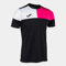Joma Herren Kurzarmshirt Mann Crew V Tshirt, Schwarz/Rosa/Weiß, L EU