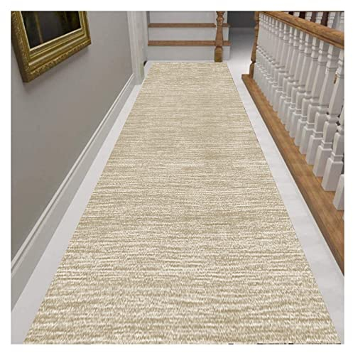 Siunwdiy Alfombra de Pasillo y Cocina 3 Metros Beige, Moderna, Antideslizante, Lavable, poliéster, por Metros, Ajustable, para Pasillo, Dormitorio, Interior, salón90X300CM