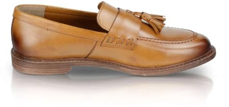 Silver Street London Men's Charleston Leather Slip on Formal Casual Loafer Tassel Summer Loafer, Tan, 9
