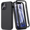 Hensinple Für iPhone 12 Mini Hülle, 360 Grad Rundumschutz handyhülle iPhone 12 Mini Mit Eingebautem 9H Displayschutz Stoßfest Schutzhülle Bumper Case Cover für iPhone 12 Mini-Schwarz