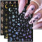 Dornail 3D Schmetterling Nagelsticker - Laser Silber Nail Sticker Metallic Stern Mond Einhorn Nagelaufkleber - 8 Blatt Selbstklebend Frauen Nagel Zubehör