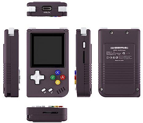 RG Nano - Consola de juegos retro de mano con 8000 juegos con llavero, mini consola portátil de videojuegos Arcade de 128 G de 1.5 pulgadas para niños y adultos