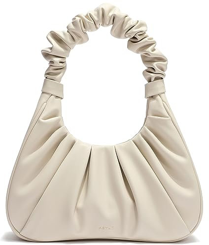 Keyli Kleine Handtaschen für Frauen, lässige Wolke, Designer-Umhängetasche, niedliche Hobo-Tragetasche, Clutch, mit Magnetverschluss, Beige, Small