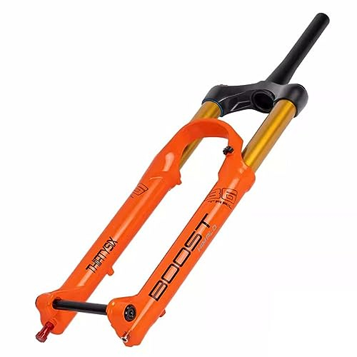 HIMALO Mountainbike Federgabel 27.5 29 Zoll MTB Luftgabel Federweg 140mm 1-1/2 Verjüngtes Rohr Boost Gabel Zugstufe Einstellbar Manuelles Lockout XC/DH/AM (Color : Orange, Size : 27.5'')