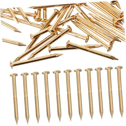 SOLUSTRE 300 Stk Ornament-sets Möbelzubehör Lange Nagelspitzen Dekorative Nägel Lange Kupfernägel Dachnägel Aus Kupfer Nägel Für Möbelfinger Schlagnägel Aus Kupfer Tafel Antiquität Messing