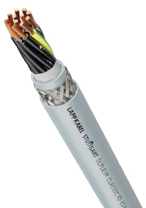 10 Meter Lapp 0026251 ÖLFLEX CLASSIC FD 810 CY 4x1,5 mm² PVC Steuerleitung mit grün-gelben Schutzleiter I Schleppketten geeignet I Steuerkabel geschirmt 4 adrig grau I 4G1,5 Leitung