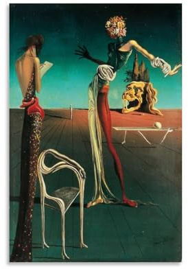 Salvador Dali Malerwerk (Frau mit Rosenkopf), Poster, Leinwand-Kunstdrucke, Geschenke, Foto, Bild, Gemälde, Raumdekoration, Heimdekoration, 40 x 60 cm