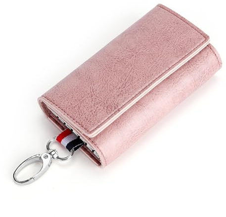 LTLSZRN Estuches de llave, Portallaves de cuero,Portallaves de Piel, con seis ganchos para llaves, Portátil llavero hombre y llavero mujer