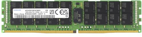 Samsung 128GB DDR4 3200MHz PC4-25600 ECC LRDIMM 4Rx4 Quad Rank 1.2V Load Reduced DIMM 288-Pin Server RAM Memory M386AAG40AM3-CWE, 1 Module