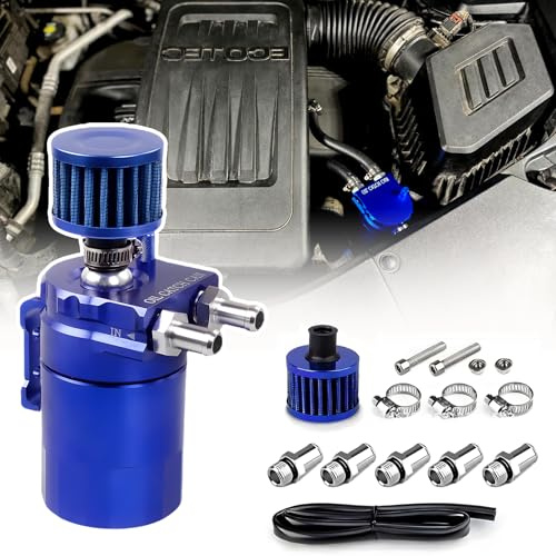 Serbatoio per Auto in Alluminio, Kit Universale Serbatoio del Serbatoio per Auto, 300ml Decanter Vapori Olio con Filtro a Cono, Tubo Flessibile e Altri Accessori