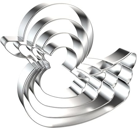 Duck Cookie Cutter Set - 5 inch, 4 inch, 3 inch, 2 inch - 4 Piece Rubber Duck Duckling Shaped Cookie Cutters Shapes Molds - Stainless Steel