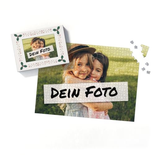 Fotopuzzle Mit Eigenem Bild - Selbst Gestalten 1000 Teile - Schachtel Weihnachtsbordüre - Puzzle Mit Foto - Geschenk Weihnachten Xmas2 Quer