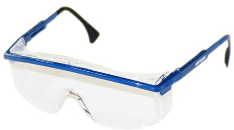 sopomarkt24 Schutzbrille Arbeitsbrille Astrospec – Bügelbrille mit kratzfester Panoramascheibe, UV400-Schutz, verstellbaren Bügeln, Seitenschutz, optische Klasse 1, EN166/EN170 zertifiziert