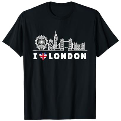 Love London – London Skyline British Flag England T-Shirt