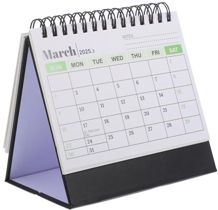 Beatifufu Mini Tischkalender Stehend Schlichter Jahresplaner Kompakter Desktop Kalender Büroorganisation Lunar Kalender Kreatives Design Schwarze Weiße Mittelgroße Edition