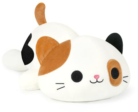 shownicer Plüschtier Katze Kuscheltier Stofftier Kawaii Katze Plüsch Kissen Spielzeug Kätzchen Plüsch Wurfkissen Geschenk für Kinder Mädchen 3+ Jahre (Braun, 23cm)