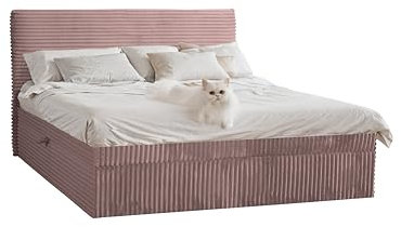Kaiser Möbel - Bett 120x200 cm, Boxspringbett mit Bettkasten und Topper, Polsterbett für Schlafzimmer, Doppelbett mit Stauraum und Gepolstertes Kopfteil, Toppermatratze aus Viscoschaum - TRENTO - Rosa