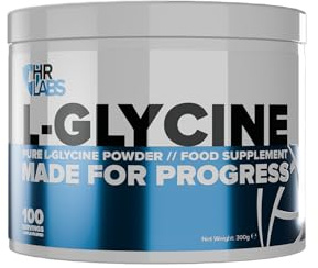 HR Labs Pure L-Glycine Powder, Amino Acid, Easy Mix 100 Servings 300g Unflavoured